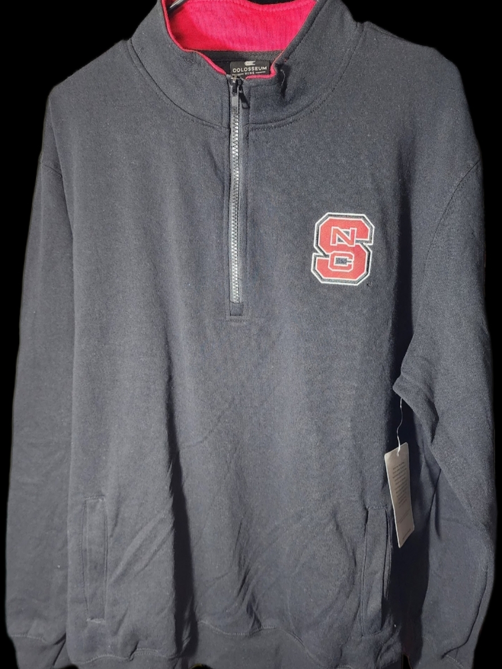 NC State Wolfpack Tortugas Logo Men's Large Colosseum Charcoal QuarterZip Jacket